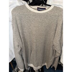 Vintage Men's Sweater Beige XL Tee Shirt Liberty Pullover T-Shirt Extra Large